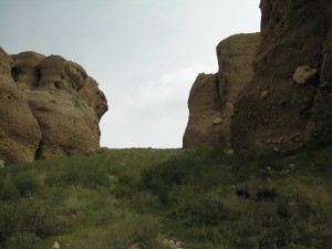 Rock gap grass area